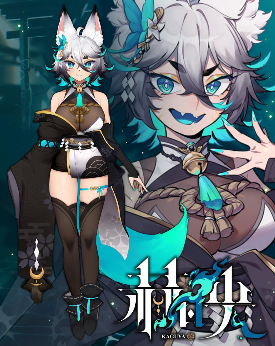 Live2D Artwork + Design for Kaguya (myself) Partial Rig Showcases by berrydaifukus Head + Booba